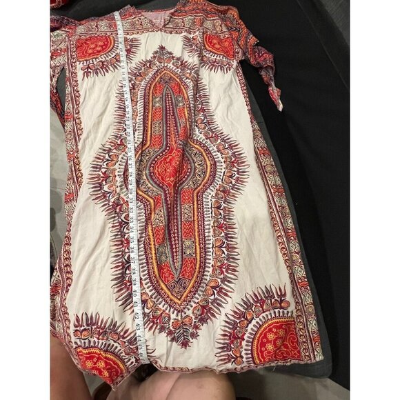 Handmade Colorful Flowing Long Asymmetrical Sleeve Kaftan - Picture 9 of 10